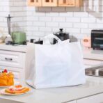 50 Pcs Half Tray Catering Bags Take out Bags Bulk Catering Bag with Cardboard Bottom and Soft Loop Handles for Restaurant, Retail, Business - Image 7