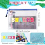 Abbylike 12 Pcs Snack Bags Pouch Travel Makeup Cosmetic Bag Clear Letter Zipper Pouch Waterproof PVC Organizer Storage for Women - Image 3