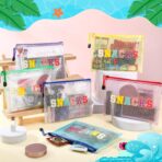 Abbylike 12 Pcs Snack Bags Pouch Travel Makeup Cosmetic Bag Clear Letter Zipper Pouch Waterproof PVC Organizer Storage for Women - Image 4