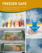 IDEATECH Reusable Gallon Freezer Bags Dishwasher Safe, Leakproof Reusable Gallon Bags Stand Up, Extra Large & BPA Plastic Free Food Storage Containers for Meats, Veggies(6 Pack) - Image 4