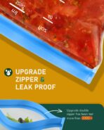 IDEATECH Reusable Gallon Freezer Bags Dishwasher Safe, Leakproof Reusable Gallon Bags Stand Up, Extra Large & BPA Plastic Free Food Storage Containers for Meats, Veggies(6 Pack) - Image 5