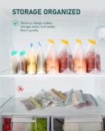 IDEATECH Reusable Gallon Freezer Bags Dishwasher Safe, Leakproof Reusable Gallon Bags Stand Up, Extra Large & BPA Plastic Free Food Storage Containers for Meats, Veggies(6 Pack) - Image 6
