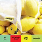 15-Pack Reusable Produce Bags – Heavy Duty Washable Mesh Grocery & Vegetable Bags with Drawstring, Eco-Friendly for Fruits, Food, Toys & Travel Storage - Image 3