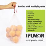15-Pack Reusable Produce Bags – Heavy Duty Washable Mesh Grocery & Vegetable Bags with Drawstring, Eco-Friendly for Fruits, Food, Toys & Travel Storage - Image 6