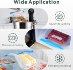 21 Pcs Reusable Vacuum Sealer Bags, 3 Size BPA Free Sous Vide Bags, with Sealing Clips & Leak-Proof Design for Sous Vide Cooking, Freezer, Microwave Heating - Image 4