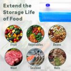 21 Pcs Reusable Vacuum Sealer Bags, 3 Size BPA Free Sous Vide Bags, with Sealing Clips & Leak-Proof Design for Sous Vide Cooking, Freezer, Microwave Heating - Image 6