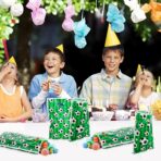 PintreeLand 40PCS Soccer Goodie Bags, Plastic Birthday Party Favors Bags for Football Sport Theme - Image 4