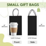 MESHA Black Gift Bags 5.25x3.75x8 Inch Small Kraft Paper Bags with Handles Bulk,100 Pack for Small Business,Wedding Party Favor - Image 3