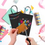 MESHA Black Gift Bags 5.25x3.75x8 Inch Small Kraft Paper Bags with Handles Bulk,100 Pack for Small Business,Wedding Party Favor - Image 6