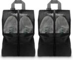 Shoe Bags For Travel, Used As For Storage or Shoe Travel Bag, Space Saving When Travelling With This Travel Shoe Bags For Packing, Featuring Waterproof Nylon Sneaker Bag (Black, 2 Pack, Medium) - Image 2