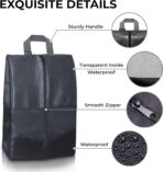 Shoe Bags For Travel, Used As For Storage or Shoe Travel Bag, Space Saving When Travelling With This Travel Shoe Bags For Packing, Featuring Waterproof Nylon Sneaker Bag (Black, 2 Pack, Medium) - Image 4