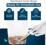 Surfin' Spores 4-Pack Mushroom Grain Bags | 1lb Sterile Grain Spawn Bags for Growing w/Self-Healing Injection Port | Milo Grain Infused w/Oyster Shell and Gypsum (4-Pack) - Image 4
