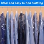 100 Pack Plastic Dry Cleaning Bags 23.6x35.4 Inch Garment Bags for Hanging Clothes Clear Dry Cleaner Covers Transparent Dust-Proof Clothing Covers for Suits Coats Uniforms Laundrette - Image 6
