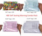 Wowfit 400 CT Combo Pack- 6x9,8x10,9x12,11x14 inches Self Sealing Clear Poly Bags with Suffocation Warning, Strong Adhesive, Not Resealable, 400 Count, FBA compliant - Image 3