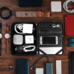 Travel Electronics Organizer, Waterproof Cable Organizer Bag for Electronic Accessories Double Layer Large Shockproof Cable Storage Bag for Cord, Power Bank, Tablet(Up to iPad 11 inch) - Black - Image 7