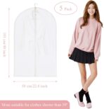 5 Pack Garment Bags for Hanging Clothes, 40" Suit Bags for Closet Storage, Plastic Clothes Covers with Zipper for Dresses - Image 3