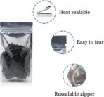 FERENLI 100 Pieces Stand Up Clear Front Zipper Lock Resealable Aluminum Mylar Foil Plastic Packaging Bag for Zip Heat Seal Package Lock with Tear Notch Long Term Food Storage 3.5x5.5 inch - Image 4