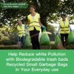 Compostable Trash Bags 2.6 Gallon - Unscented Biodegradable Small Garbage Bags Strong Thick 100 Count 10 Liter Bulk Recycling Waste Basket Liners for Kitchen, Yard, Lawn, Office - Image 8