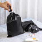 PALTERWEAR Drawstring Bag - Cinch and Ditty Pouch with Clip for Travel, Wardrobe, Outdoors - Set of 5 (Black, 8 x 11 inch) - Image 5
