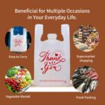 100/300-Pack White Thank You T-Shirt Bags, 11.5x6.5x21 Inches, Reusable Grocery Retail Packaging for small Business - Image 4