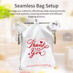100/300-Pack White Thank You T-Shirt Bags, 11.5x6.5x21 Inches, Reusable Grocery Retail Packaging for small Business - Image 5