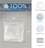 Clear Merchandise Plastic Shopping Bags - 100 Pack 20" x 20" with 2 mil Thick Extra Large Retail Bags - Die Cut Handles - Ideal for Large Packages, Children Toys - Color Clear - Recyclable - Image 3