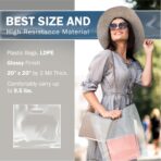 Clear Merchandise Plastic Shopping Bags - 100 Pack 20" x 20" with 2 mil Thick Extra Large Retail Bags - Die Cut Handles - Ideal for Large Packages, Children Toys - Color Clear - Recyclable - Image 6