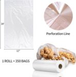 12” x 20” Plastic Produce Bags, Food Storage Bags 350pcs on a Roll, Clear Produce Bag for Food Vegetable Bread Fruit Meat - 1 Roll - Image 4