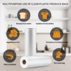 12” x 20” Plastic Produce Bags, Food Storage Bags 350pcs on a Roll, Clear Produce Bag for Food Vegetable Bread Fruit Meat - 1 Roll - Image 6