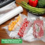 Vacuum Sealer Bags Rolls Compatible with FoodSaver 4-Pack 11" x 25' Vacuum Seal Rolls Fit Inside Machine Double-Side Embossed BPA-Free Bags for Sous Vide or Food Storage (Total 100 Feet) - Image 5