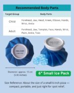 𝑺𝒎𝒂𝒍𝒍 Ice Pack for Injuries Reusable, 𝗧𝗶𝗻𝘆 Ice Bags 𝗞𝗶𝗱𝘀 Hot Water Bag for Pain Relief, Hot & Cold Therapy Ice Bag, No-Leak Elastic Breathable Ice Cold Pack, Size 6" - Image 4