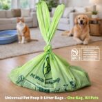 100% Compostable XL Pet Waste Bag (120 ct.) Plant-Based Biodegradable Cat Litter Poop Bags Doggy Poop Bags with Handles Compost Liners US BPI ASTM D6400 & OK Compost Home Certified (120 ct) - Image 5