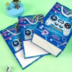 WERNNSAI Video Game Party Favor Bags - 16 PCS Blue Game Birthday Decorations Gift Bags Gaming Party Supplies Video Game Goodie Bags with Handle for Birthday Supplies - Image 7