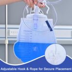 5 Pack 4000ml Sterile Urinary Drainage Bag, Catheter Bags with Anti-Reflux Chamber and 48" Drainage Tube,Professional Men Women Overnight Bedside Urine Bag - Image 7