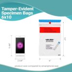 APQ Pack of 1000 Tamper-Evident Specimen Bags Clear 6 x 10. Polyethylene Bags with Absorbent Pad 6x10. Pull Tab Adhesive Closure 1.80 mil Thick. Removable Biohazard Symbol. Ideal for Health Needs - Image 5