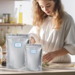 60pcs 1 Quart Mylar Bags for Food Storage - ExtraThick 10 Mil - Smell Proof Mylar bag 1 Quart - Stand-Up Zipper Pouches 7x10 Inch - Small Food Container Sets - Heat Sealable - Image 7