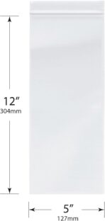 Plymor 5" x 12" (Pack of 100), 2 Mil Zipper Reclosable Plastic Bags - Image 3
