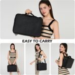 gzcz Large Capacity Travel Makeup Train Case,Professional Cosmetic Bags for Women,Portable Makeup Brush Bag Organizer Storage with Adjustable Dividers and Shoulder Strap - Image 7
