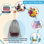 Shoe Bags for Travel, 5 Pcs Large Gray Travel Shoe Bags for Packing, Non-Woven Drawstring Travel Shoe Storage Bag with Clear Window for Men and Women（12.6" X 17.3" ） - Image 7