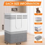 2 Pack Large Laundry Baskets, Laundry Hampers, Freestanding Waterproof Collapsible Clothes Bag with Extended & Reinforced Handles - Clothes Basket for Dorm, Bathroom, Home (Light Grey/75L) - Image 3