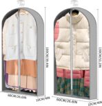 3 Pcs Garment Bags, 40" & 50" PEVA Moth-Proof Breathable Dust Cover, Hanging Clothes Covers with Bedroom, Suits, Padded Clothes, Shirts Prevent Dust - Image 3