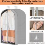3 Pcs Garment Bags, 40" & 50" PEVA Moth-Proof Breathable Dust Cover, Hanging Clothes Covers with Bedroom, Suits, Padded Clothes, Shirts Prevent Dust - Image 4