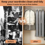 3 Pcs Garment Bags, 40" & 50" PEVA Moth-Proof Breathable Dust Cover, Hanging Clothes Covers with Bedroom, Suits, Padded Clothes, Shirts Prevent Dust - Image 7