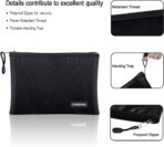 JUNDUN Fireproof Document Bags,14.2”x 10.0”Waterproof and Fireproof Money Bag with Aluminum Foil Lining,Fireproof Safe Storage Pouch with Zipper for Document and Cash，Black - Image 4