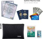 JUNDUN Fireproof Document Bags,14.2”x 10.0”Waterproof and Fireproof Money Bag with Aluminum Foil Lining,Fireproof Safe Storage Pouch with Zipper for Document and Cash，Black - Image 5