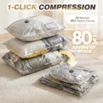 Vacuum Seal Bags for Clothing Travel with Rechargeable Electric Pump, Space Saver Vacuum Storage Bags Travel, Reusable Compression Bags for Luggage Home (14pcs Checkered) - Image 4