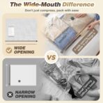 Vacuum Seal Bags for Clothing Travel with Rechargeable Electric Pump, Space Saver Vacuum Storage Bags Travel, Reusable Compression Bags for Luggage Home (14pcs Checkered) - Image 6