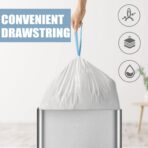 Small Trash Bags 4 Gallon - 150 Count Drawstring 4 Gallon Trash Bag, Tear-Free 4 Gal Small Garbage Bags for Office Bedroom Bathroom Trash Bags, Unscented White 4 Gal Trash Can Liners - Image 4