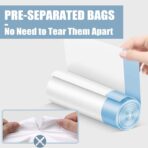 Small Trash Bags 4 Gallon - 150 Count Drawstring 4 Gallon Trash Bag, Tear-Free 4 Gal Small Garbage Bags for Office Bedroom Bathroom Trash Bags, Unscented White 4 Gal Trash Can Liners - Image 5