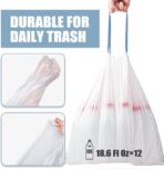 Small Trash Bags 4 Gallon - 150 Count Drawstring 4 Gallon Trash Bag, Tear-Free 4 Gal Small Garbage Bags for Office Bedroom Bathroom Trash Bags, Unscented White 4 Gal Trash Can Liners - Image 6